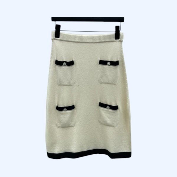 [ Chanel ] 샤넬 배색 니트 스커트