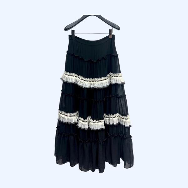 [ Dior ] 디올 진주 레이스 롱 스커트