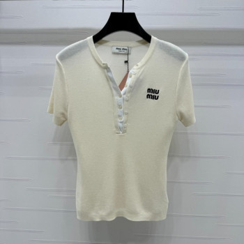 [ 미우미우 ] 25ss 자수 레터링 니트