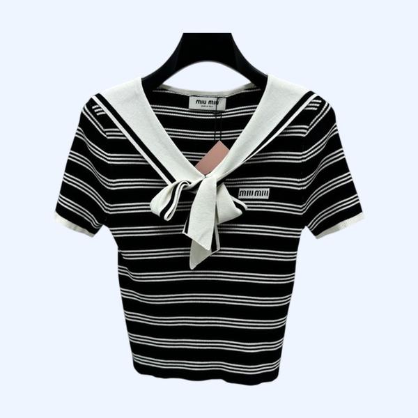 [ 미우미우 ] 25ss 스트라이프 니트