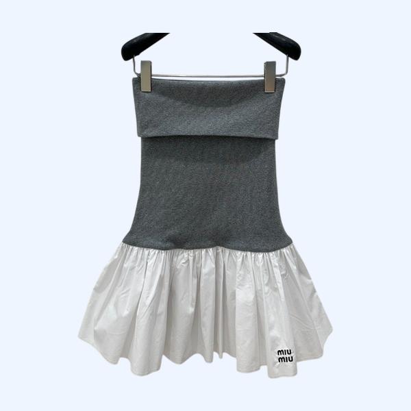 [ 미우미우 ] 25ss 레이어드 튜브 탑