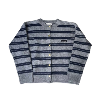 [ Miu Miu ] 미우미우 스트라이프 니트 가디건