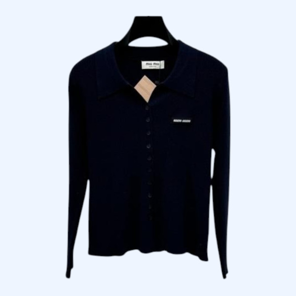 [ Miu Miu ] 미우미우 카라 골지 니트