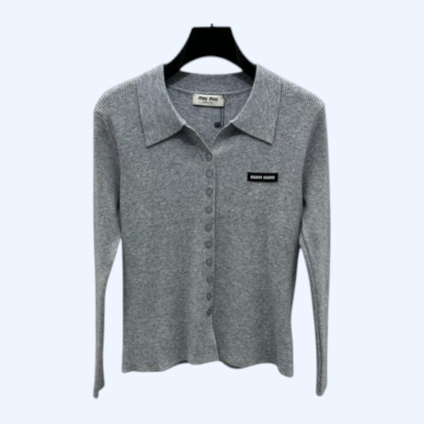 [ Miu Miu ] 미우미우 카라 골지 니트