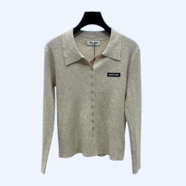 [ Miu Miu ] 미우미우 카라 골지 니트