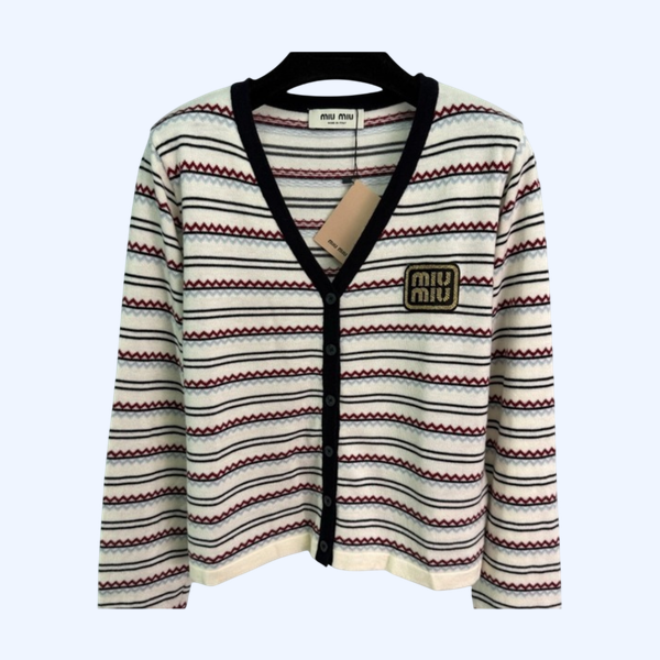 [ Miu Miu ] 미우미우 스트라이프 가디건