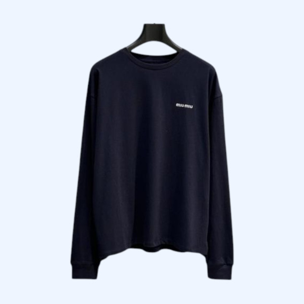 [ Miu Miu ] 미우미우 자수 로고 라운드 티셔츠