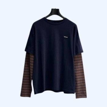 [ Miu Miu ] 미우미우 레이어드 라운드 티셔츠