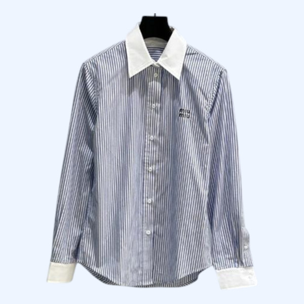 [ Miu Miu ] 미우미우 스트라이프 카라 셔츠