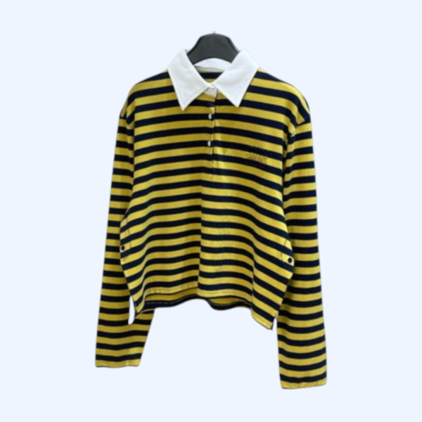 [ Miu Miu ] 미우미우 스트라이프 카라 티셔츠