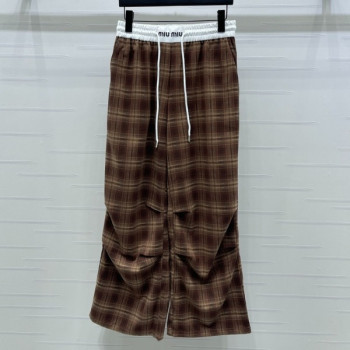 [ Miu Miu ] 미우미우 체크 밴딩 팬츠
