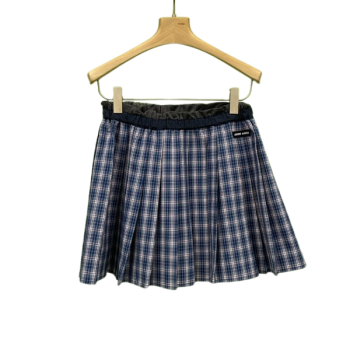 [ Miu Miu ] 미우미우 체크 주름 스커트