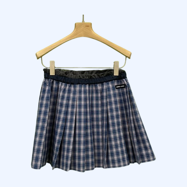[ Miu Miu ] 미우미우 체크 주름 스커트
