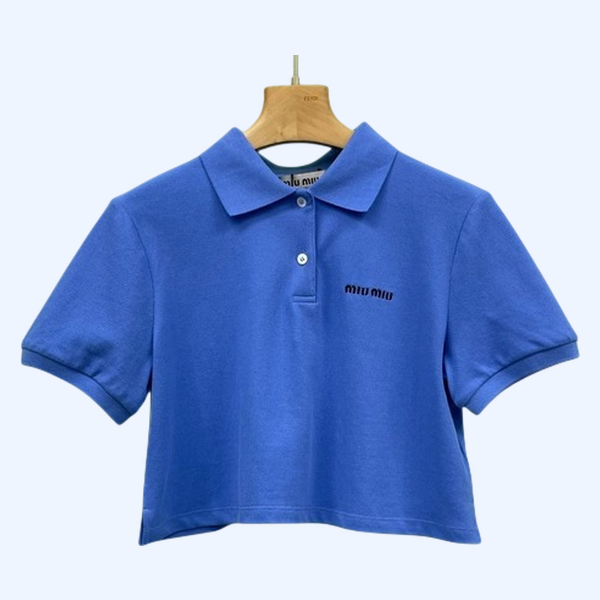 [ Miu Miu ] 미우미우 카라 크롭 반팔티