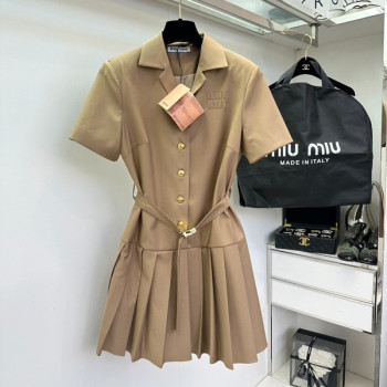 [ 미우미우 ] 25ss 벨트 카라 원피스
