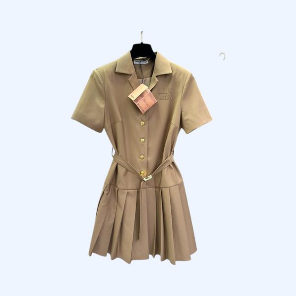 [ 미우미우 ] 25ss 벨트 카라 원피스