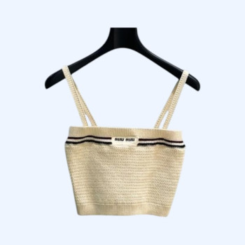 [ Miu Miu ] 미우미우 자수 니트 나시