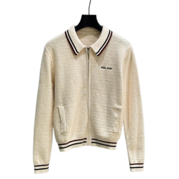 [ Miu Miu ] 미우미우 자수 니트 집업