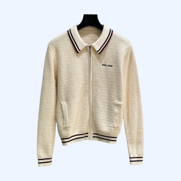 [ Miu Miu ] 미우미우 자수 니트 집업