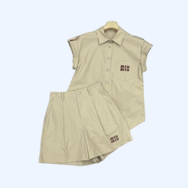 [ Miu Miu ] 미우미우 카라 팬츠 세트