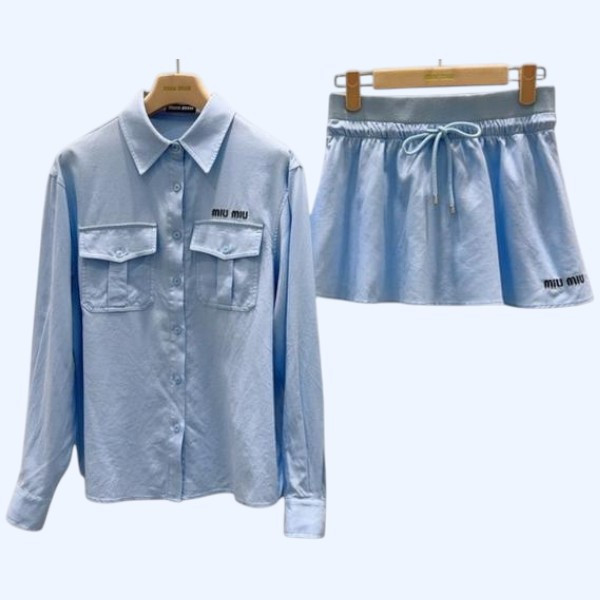 [ Miu Miu ] 미우미우 포켓 셔츠 세트