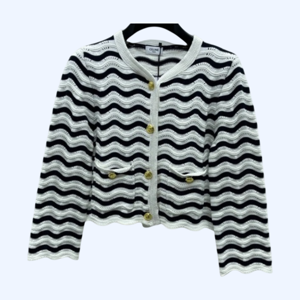 [ Celine ] 셀린느 스트라이프 니트 가디건