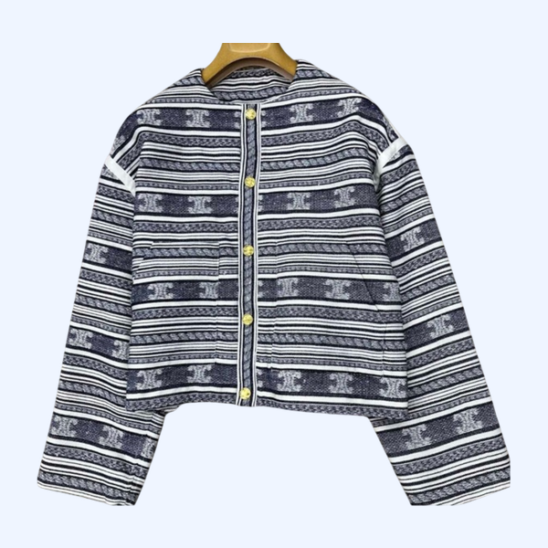[ Celine ] 셀린느 스트라이프 자가드 자켓