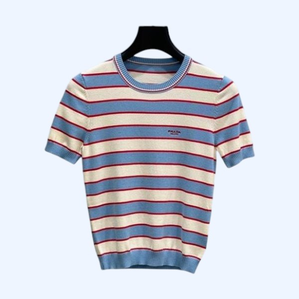 [ Prada ] 프라다 스트라이프 라운드 니트