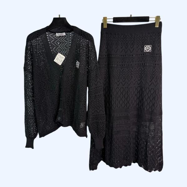 [ Loewe ] 로에베 펀칭 가디건 세트