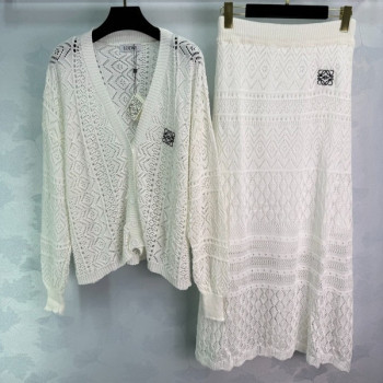 [ Loewe ] 로에베 펀칭 가디건 세트