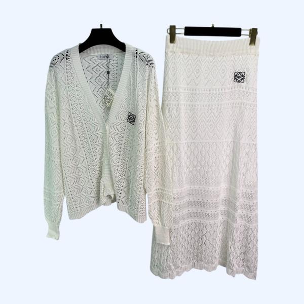 [ Loewe ] 로에베 펀칭 가디건 세트