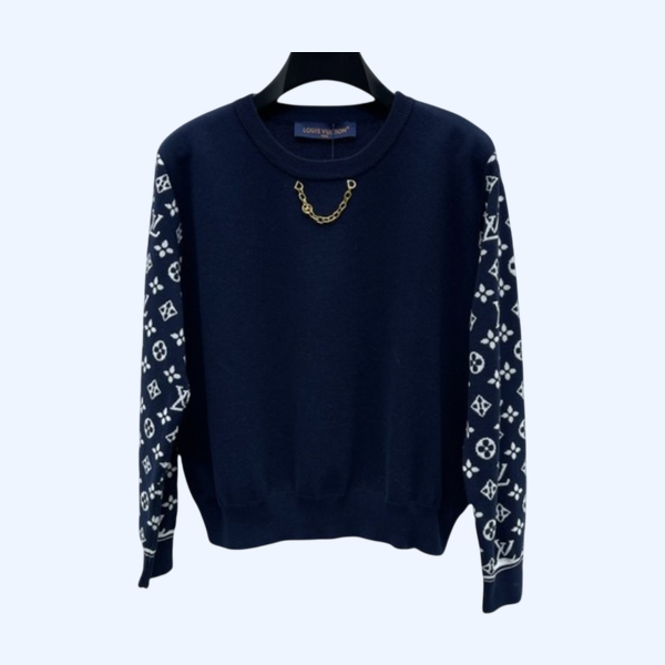 [ LV ] 자카드 체인 울 니트