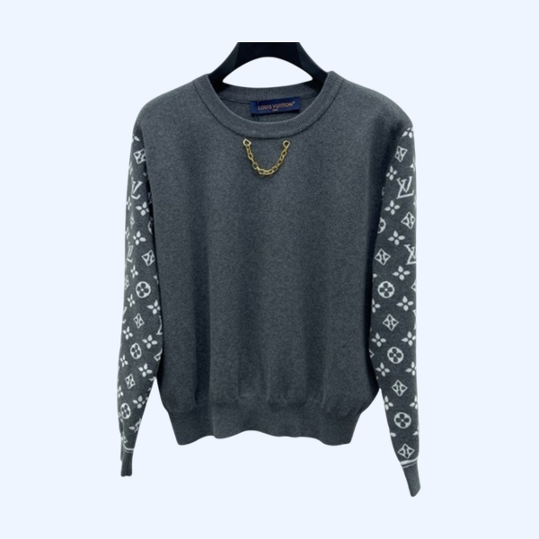 [ LV ] 자카드 체인 울 니트