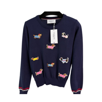 [ Thom Browne ] 톰브라운 패치 라운드 니트