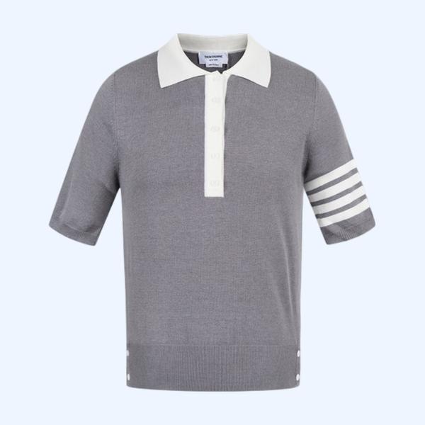 [ Thom Browne ] 톰브라운 카라 반팔 니트