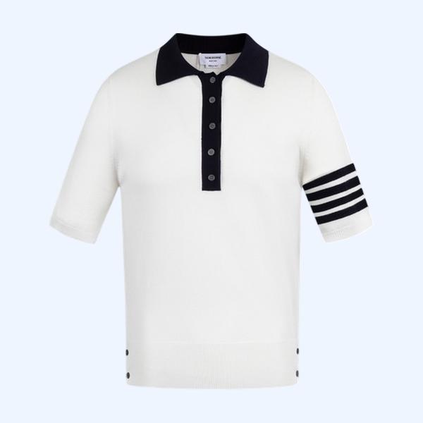 [ Thom Browne ] 톰브라운 카라 반팔 니트