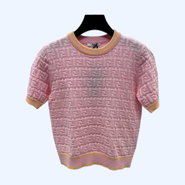 [ 펜디 ] 25ss 라운드 입체 엠보싱 니트 반팔