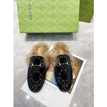 [Gucci] 구찌 퍼 프린스타운 뮬