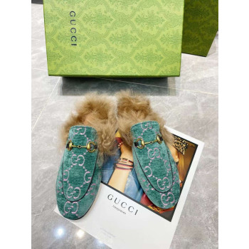 [Gucci] 구찌 퍼 프린스타운 뮬