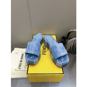 [ Fendi ] 펜디 선샤인 패브릭 통굽 슬라이드