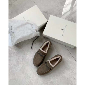 [Brunello Cucinelli] 브루넬로 쿠치넬리 모닐리 바 스웨이드 페니 로퍼