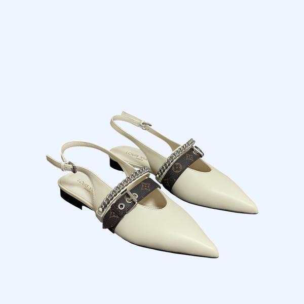 [ LV ] 바이브 슬링백 스틸레토 플랫