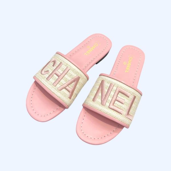 [ 샤넬 ] 레터링 로고 여성 뮬 슬리퍼