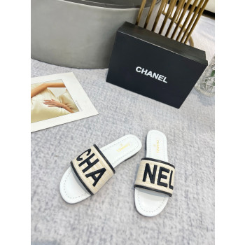 [ 샤넬 ] 레터링 로고 여성 뮬 슬리퍼