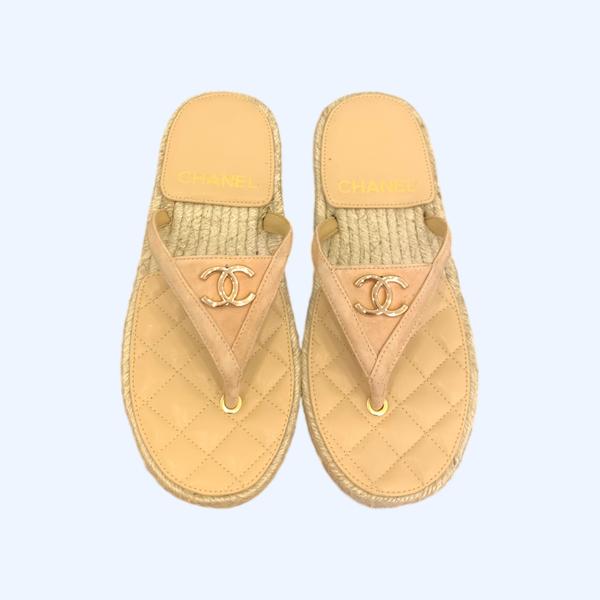 [ Chanel ] 샤넬 퀼팅 에스파듀 쪼리 샌들