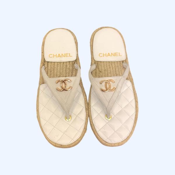 [ Chanel ] 샤넬 퀼팅 에스파듀 쪼리 샌들