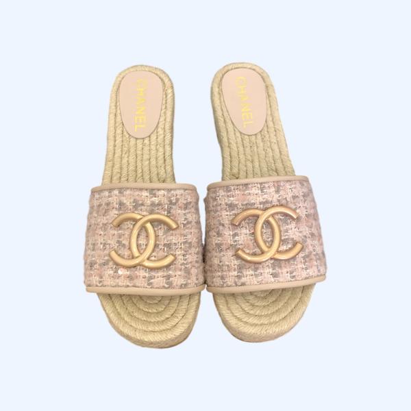 [ Chanel ] 샤넬 CC 에스파듀 통굽 샌들