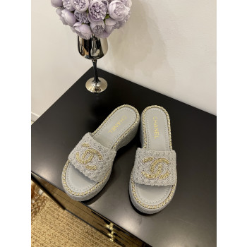 [ Chanel ] 샤넬 CC 통굽 슬라이드