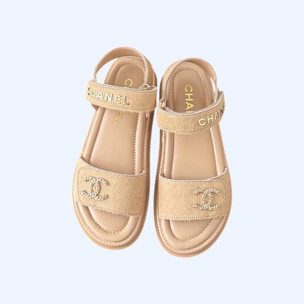 [ Chanel ] 샤넬 CC 벨크로 샌들
