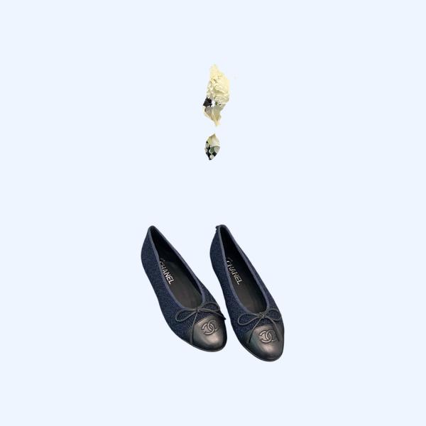 [ 샤넬 ] 트위드 발레리나 플랫